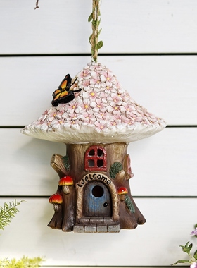 太阳能灯花园装饰阳台布置庭院露台树脂雕塑田园屋摆件挂件