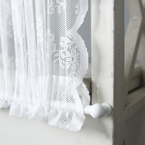 美式绷纱帘杆小矮人杆免打孔杆内开窗帘杆玻璃门帘杆上下固定帘杆 - 图0