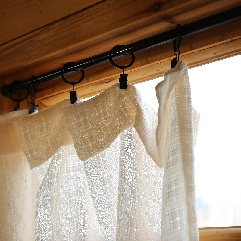 Japanese style cotton and linen curtains gauze curtains punch-free cotton window screens