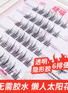 太阳花免胶无梗单眼皮假睫毛
