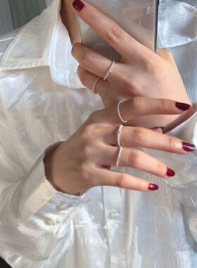 超细纯银不褪色开口戒指