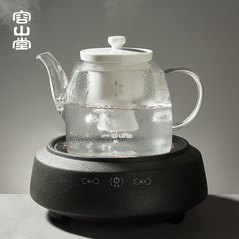 容山堂电器玻璃煮茶壶陶瓷内胆煮茶器蒸茶壶中式电陶炉煮茶炉茶具