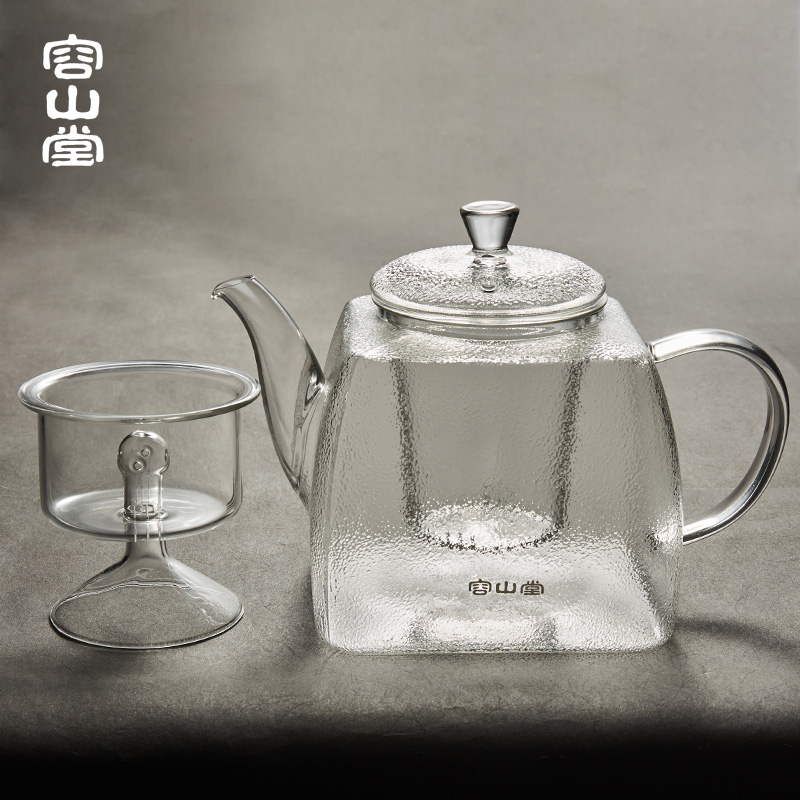 容山堂黑白茶玻璃煮茶器全自动蒸汽陶瓷电陶炉茶炉大普洱茶壶茶具