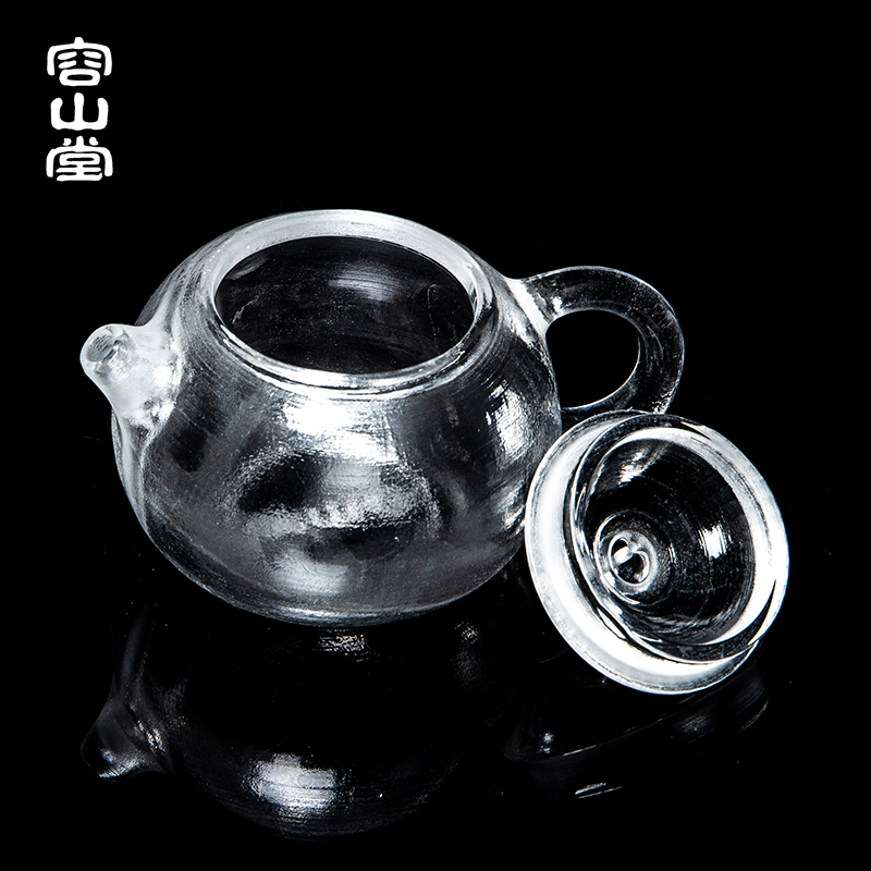 容山堂原矿水晶泡茶壶家用小茶壶功夫茶壶耐热玻璃水壶仿紫砂壶