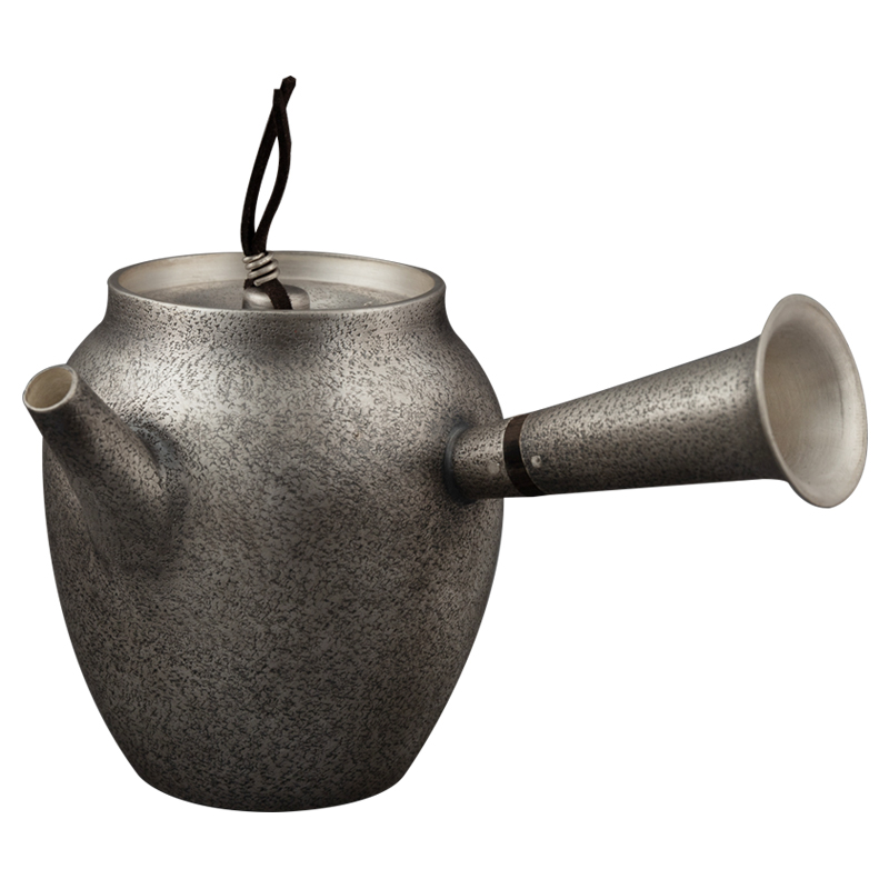 容山堂华银 纯银侧把茶壶耐热煮茶器银壶单壶泡茶壶功夫茶具