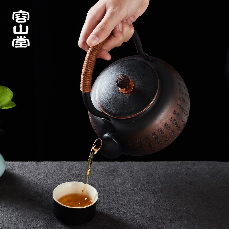 容山堂心经纯铜壶烧水壶煮茶器煮茶壶家用紫铜电陶炉煮茶套装茶具