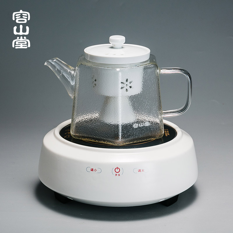 容山堂电器玻璃煮茶壶陶瓷内胆蒸汽煮茶器家用茶炉电陶炉煮茶套装