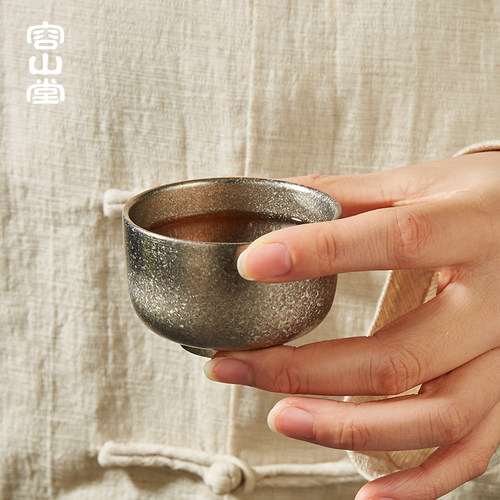 容山堂纯钛冰晶茶杯户外旅行主人杯品茗杯功夫茶具茶盏个人单杯 - 图3