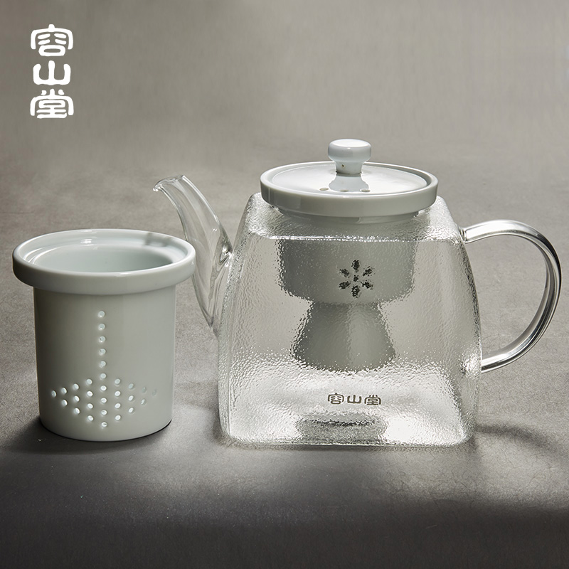 容山堂玻璃茶壶煮茶器煮茶壶家用电陶炉套装陶瓷蒸汽烧水壶茶具品