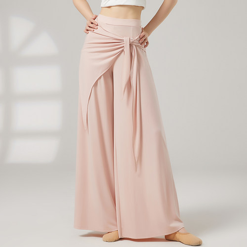 现代舞假两件裤子垂感2025新款舞裤秋冬古典舞阔腿裤形体练功裤女 - 图0