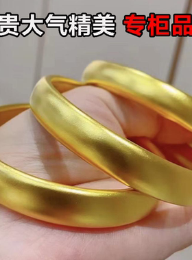 仿真古法传承轮胎宽版手镯假三金