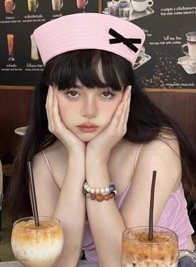 帽子女款2024新款水手帽贝雷帽女