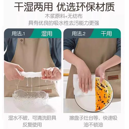 悬挂式一次性懒人抹布加厚加大厨房洗碗布干湿两用强清洁吸水吸油 - 图1