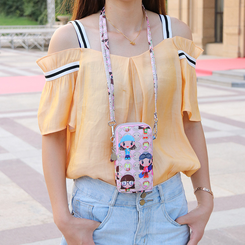 新款放手机包迷你小包包斜挎女夏手机袋零钱布袋挂脖款防水手机包 - 图0