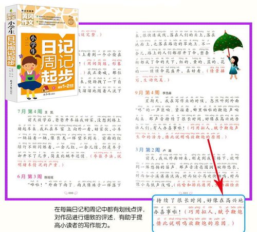 黄冈4册小学生注音版作文书1-2年级 看图说话写话+小学生作文起步+日记周记起步+好词好句好段好篇好素材大全 一 二年级 - 图1