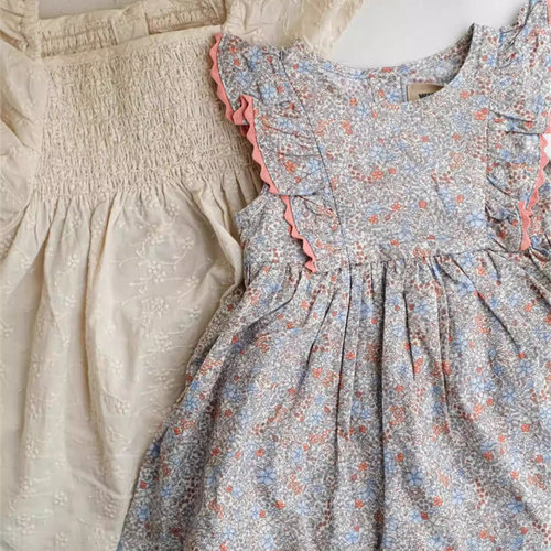 Wheat26春夏新款婴儿小宝宝男女童吊带短袖包屁裙背带连体衣哈衣 - 图2