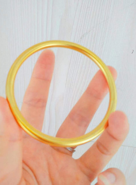 孟加拉赤金首饰古法传承手镯沙金国潮素圈手环女抖音国风实心手镯