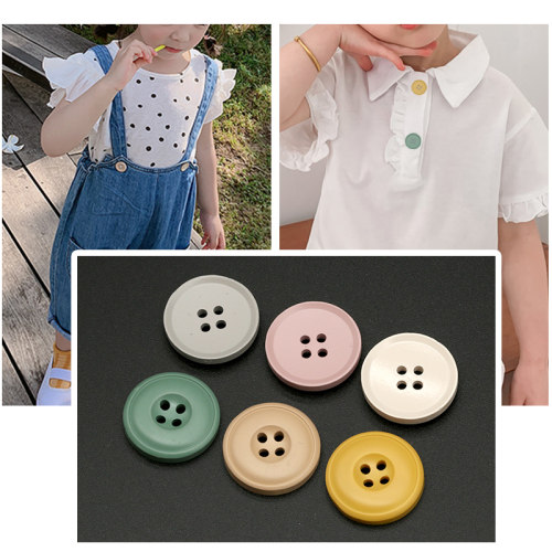 简约树脂纽扣儿童衣服扣子圆形衬衫扣女毛衣开衫西装扣风衣大衣扣 - 图1