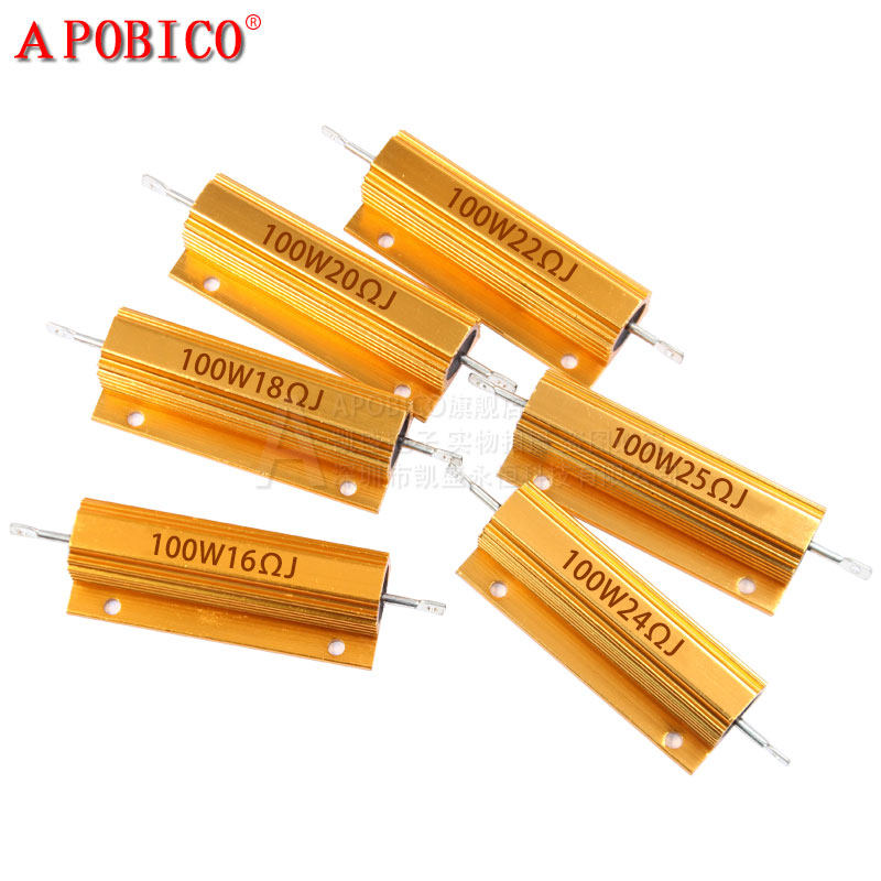 黄金铝壳电阻RX24-100W 0.1欧/1/2/3/5/10/20/50/100/300/500/10K,淘宝优惠券,粉丝福利购,淘宝优惠卷