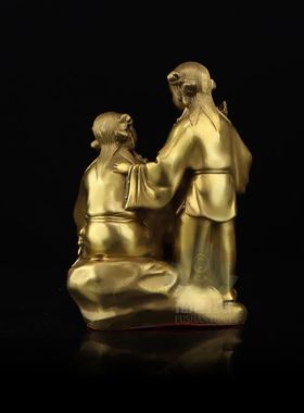 纯铜和合二圣摆件婚房婚礼装饰品