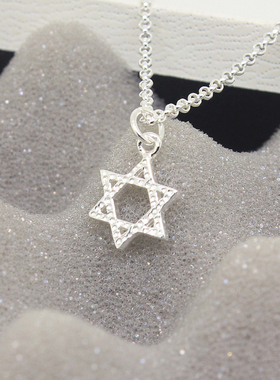 韩国六芒星项链s925女镂空星星