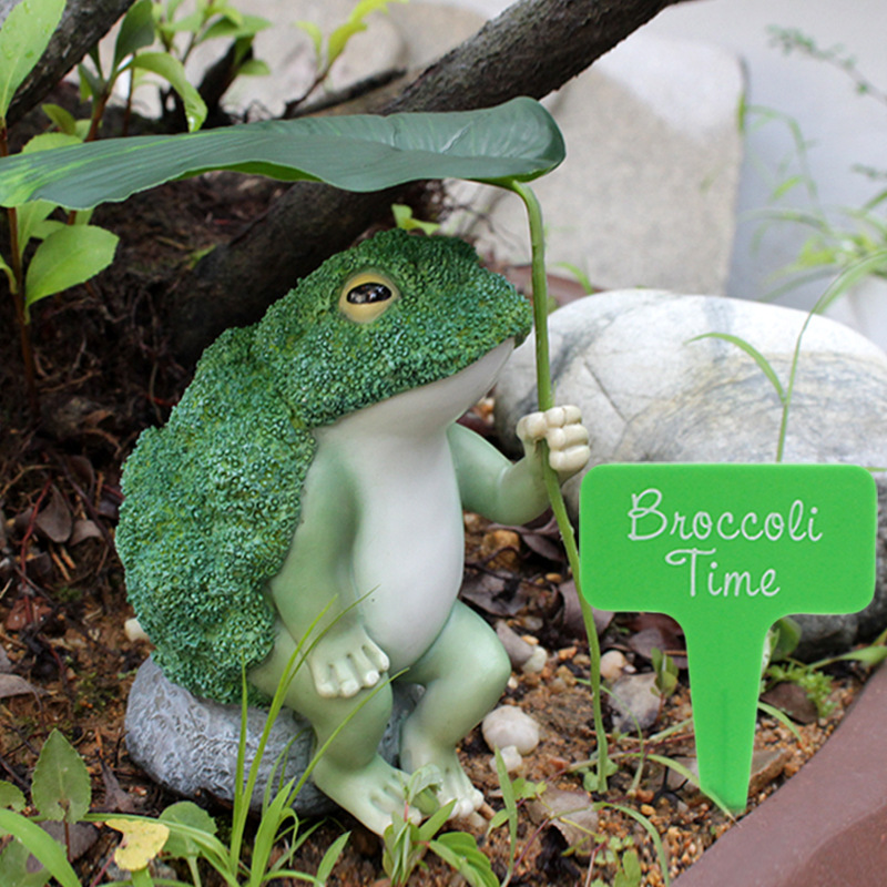 外贸新品户外西蓝花青蛙摆件树脂青蛙动物创意摆设美式花园装饰品-图2