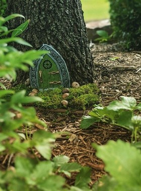 独立站精灵绿色艺术风树脂雕塑