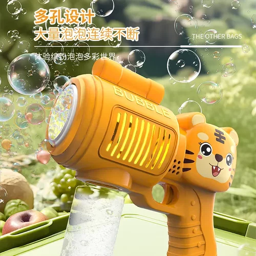 泡泡枪灯光全自动摆摊大泡儿童手持泡泡机 烟花 电动儿童玩具 - 图2