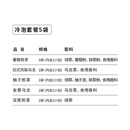 飞鸟制茶多口味体验装茉莉白桃味乌龙金萱葡萄煎茶试饮样品冷泡茶 - 图0