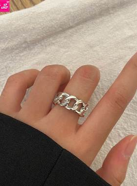 hot punk student alloy chain hollow couple index finger ring