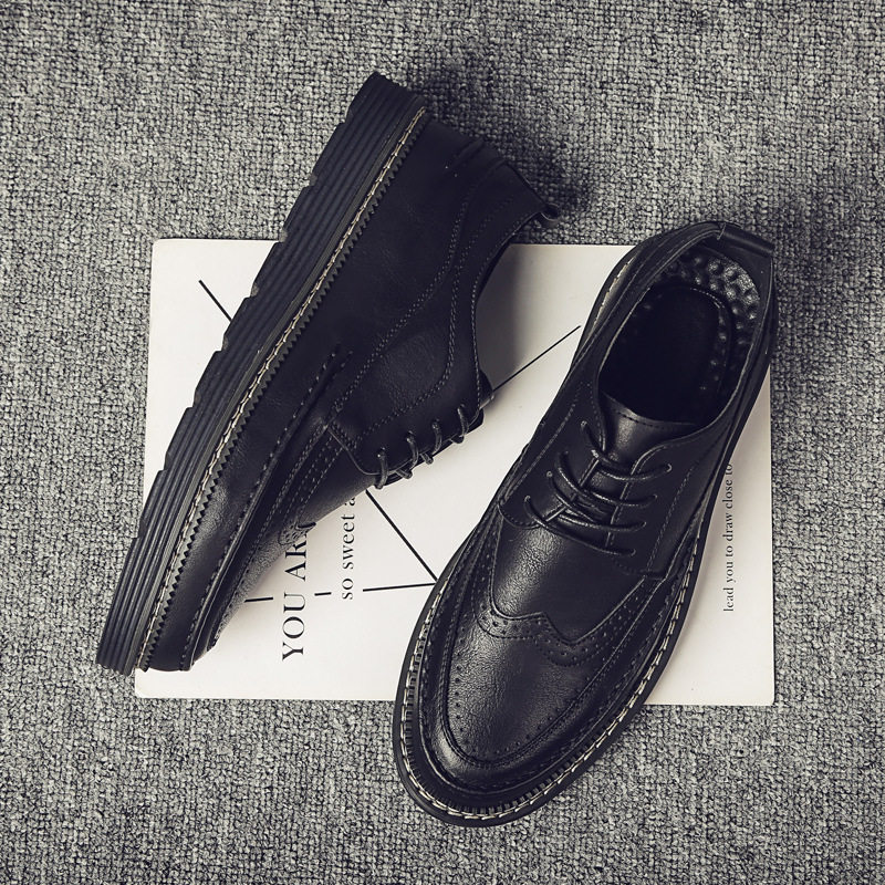 Men brogues Casual leather shoes sneakers男板鞋休闲皮鞋37-45 - 图0