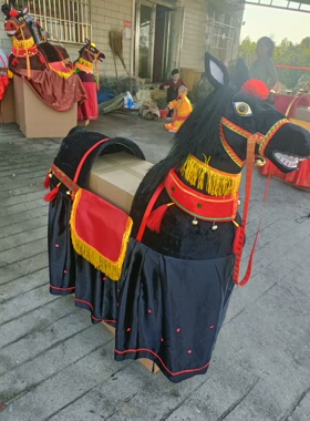 毛驴旱船跑驴竹马红马白马 白龙马大马秧歌道具舞龙舞狮民间直销