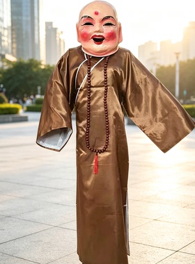 大头佛道具舞狮醒狮佛公面具笑面佛罗汉服装表演出社火道具大头套