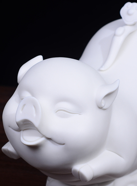 陶瓷小猪祝福装饰摆件客厅办公室