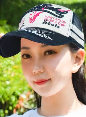 帽子女夏季网款防晒鸭舌帽可调节透气棒球帽男25新款显脸小遮阳帽