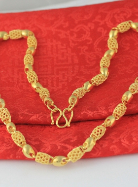 仿黄金男士项链金店玲珑八毫米