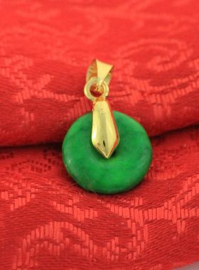 仿黄金女孩锁骨平安扣吊坠