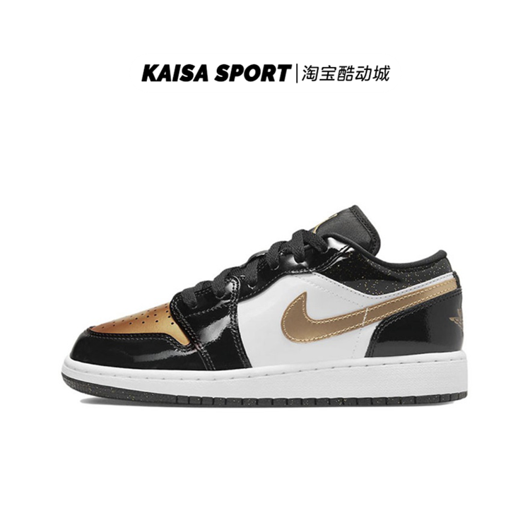 Air Jordan 1 low AJ1黑金脚趾漆皮潮流低帮女子篮球鞋DR6970-071-图3