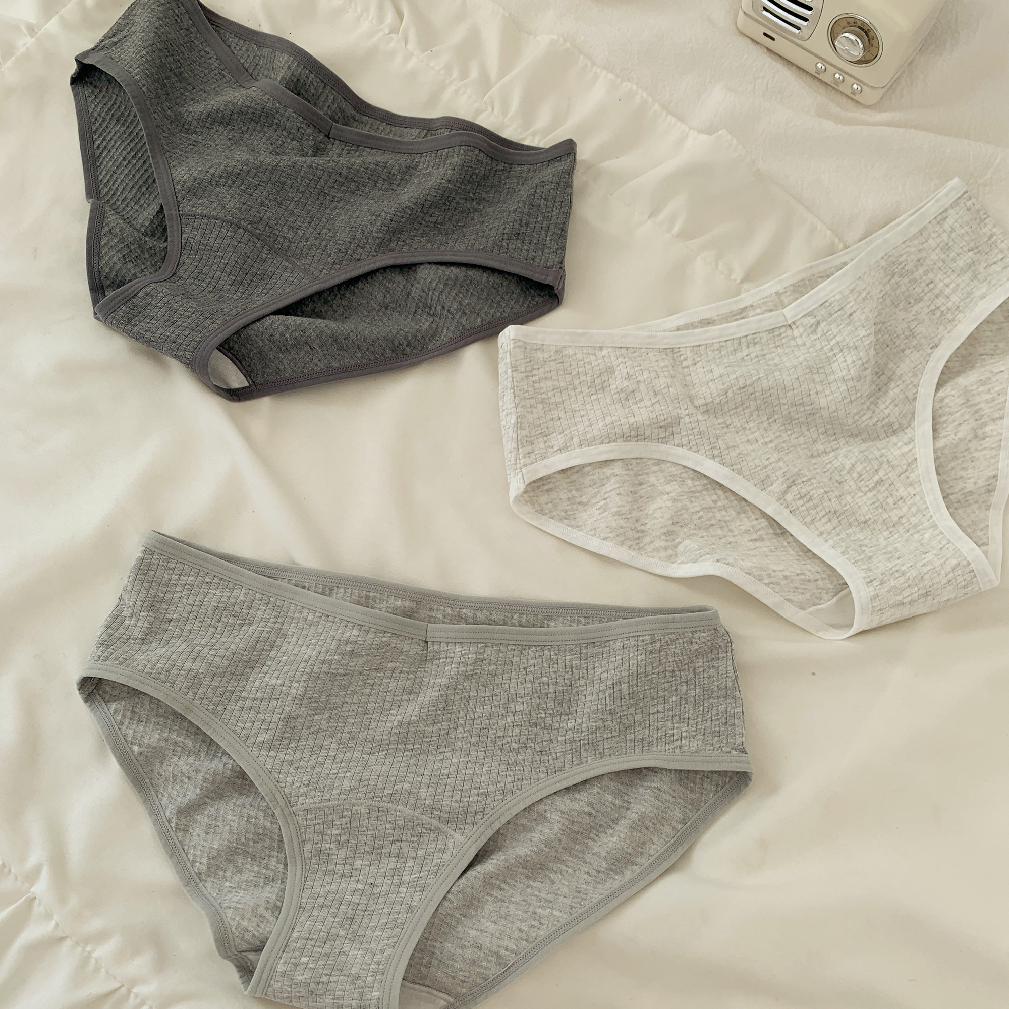 森日和叶 条纹女士低腰纯棉三角裤新款10A抗菌加长裆简约内裤女生,淘宝优惠券,粉丝福利购,淘宝优惠卷