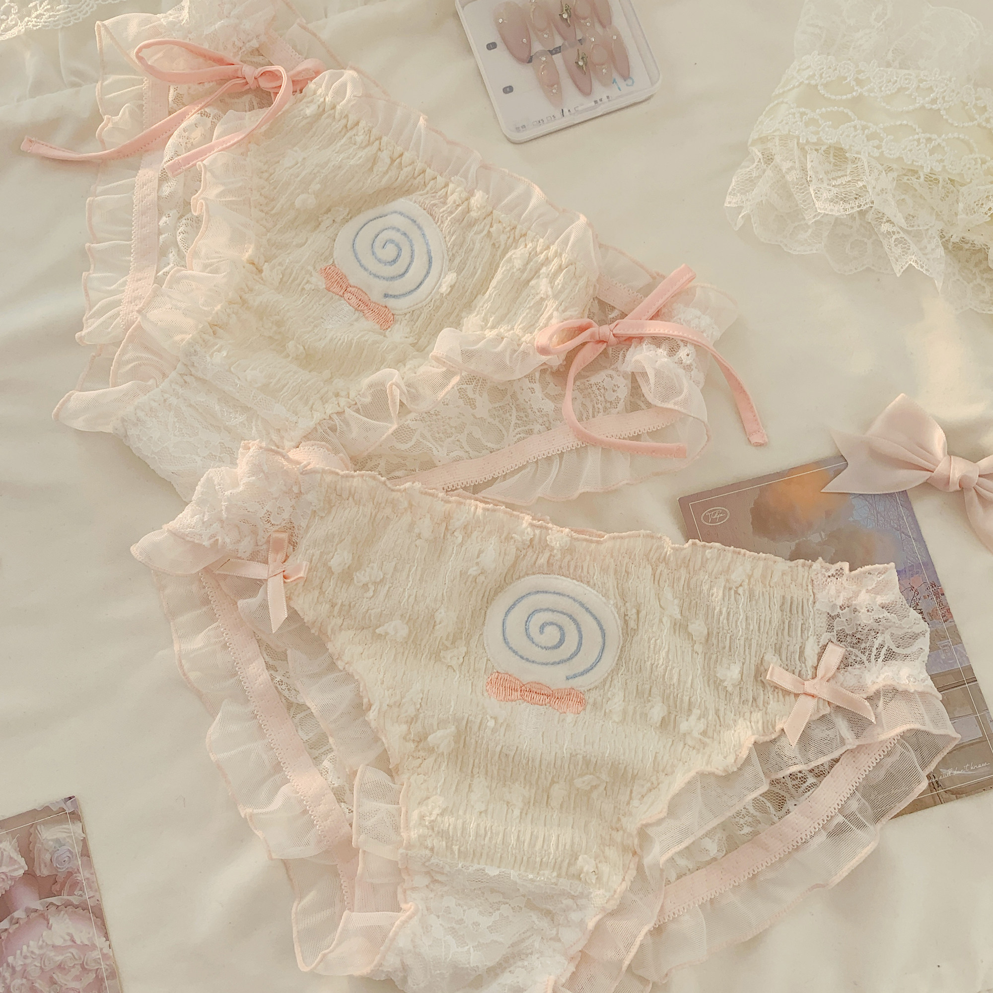 森日和叶纯欲绑带内裤女生纯棉裆可爱甜美性感蕾丝花边女士三角裤,淘宝优惠券,粉丝福利购,淘宝优惠卷