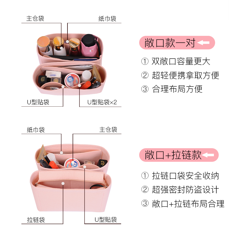 用于LV neonoe 水桶包内胆包带拉链收纳整理撑内衬包袋中袋包中包