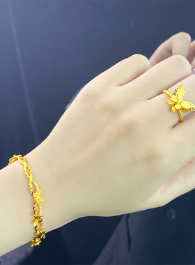 小众镀黄金色蝴蝶手链女送闺蜜