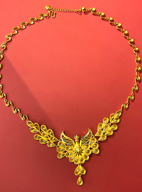 镀金新娘结婚项链女道具