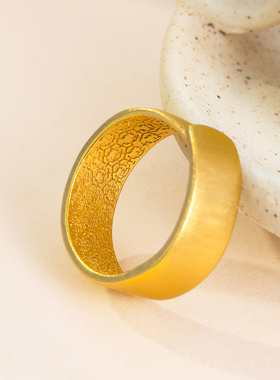 新款镀金磨砂福字戒指时尚指环