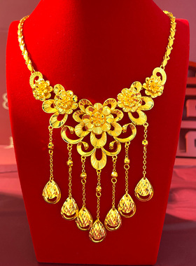 镀黄金婚嫁项链女套装
