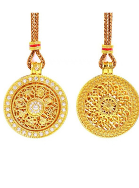 八宝罗盘如意吊坠项链可旋转首饰