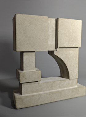 简约几何建筑浅浮雕石膏立体艺术品家居摆件北欧饰品拍照道具