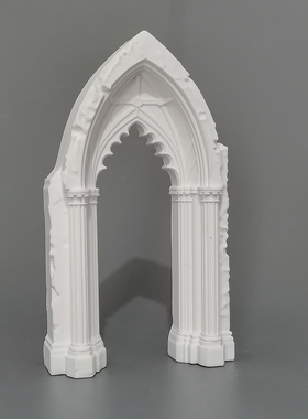 罗马建筑拱门浅浮雕石膏立体艺术品家居摆件北欧饰品桌面布景拍照