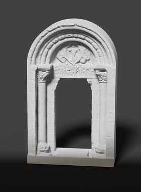 圣保罗教堂门浅浮雕石膏立体艺术品家居摆件北欧饰品桌面布景拍照