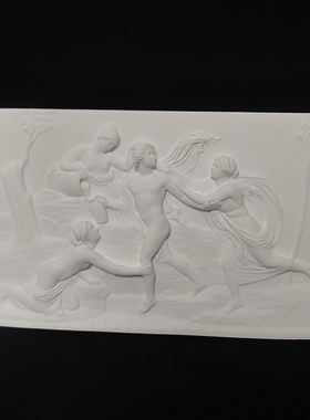 《海拉斯与水仙》石膏浮雕桌面装饰扩香北欧风艺术橱窗陈列拍照道